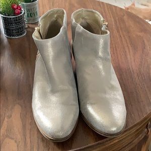 Anthropologie silver leather booties sz. 8